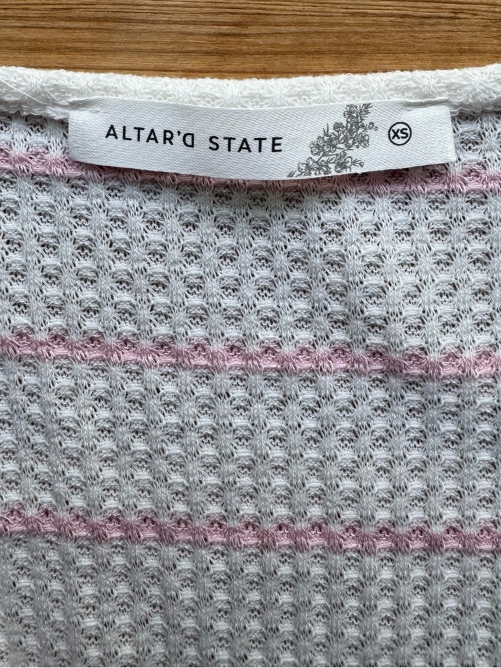 ALTAR’D STATE Pink striped top XS - Picture 3 of 6